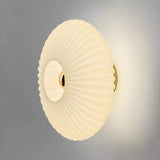 Modern Round Pleated Design Wall Sconce Image - 6