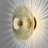 Modern Round Pleated Design Wall Sconce Image - 8