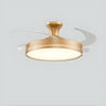 Modern Round Remote 4 Blade Ceiling Fan with LED Light Image - 11