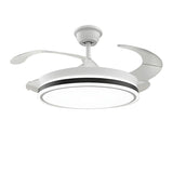 Modern Round Remote 4 Blade Ceiling Fan with LED Light Image - 12