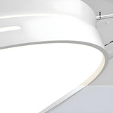 Modern Round Remote 4 Blade Ceiling Fan with LED Light Image - 14