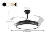 Modern Round Remote 4 Blade Ceiling Fan with LED Light #size