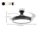 Modern Round Remote 4 Blade Ceiling Fan with LED Light Image - 26