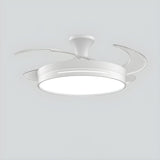 Modern Round Remote 4 Blade Ceiling Fan with LED Light Image - 4