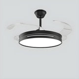 Modern Round Remote 4 Blade Ceiling Fan with LED Light Image - 6