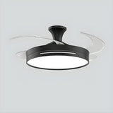 Modern Round Remote 4 Blade Ceiling Fan with LED Light Image - 7