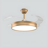 Modern Round Remote 4 Blade Ceiling Fan with LED Light Image - 9