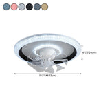 Modern Round Remote Dimmable Ceiling Fan with Light #size