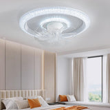 Modern Round Remote Dimmable Ceiling Fan with Light Image - 6