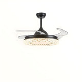 Modern Round Retractable Blades Ceiling Fan with Light Image - 9