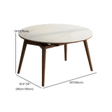 Modern Round Rubberwood Dining Table White Extension #size