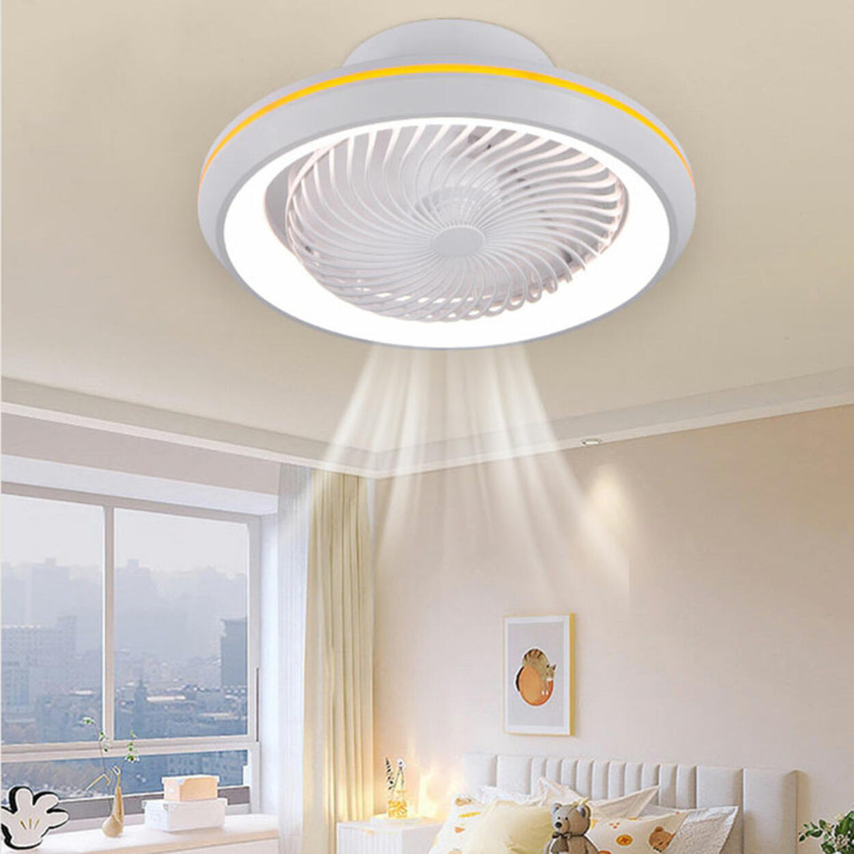 Modern Round Simple Ceiling Fan with LED Light Image - 21