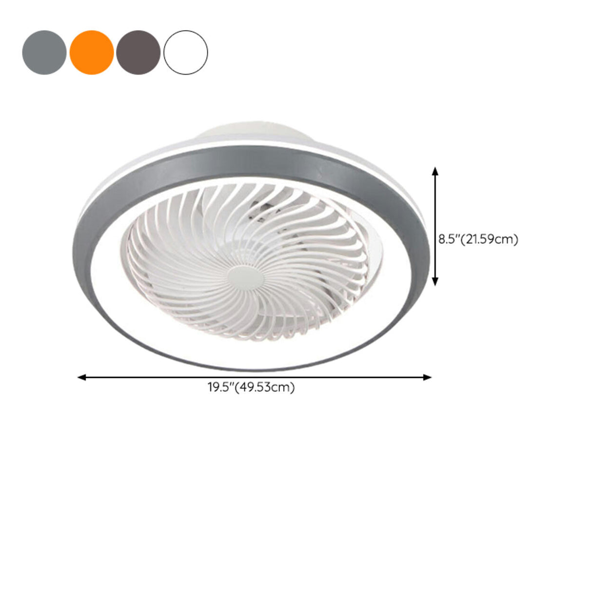 Modern Round Simple Ceiling Fan with LED Light 