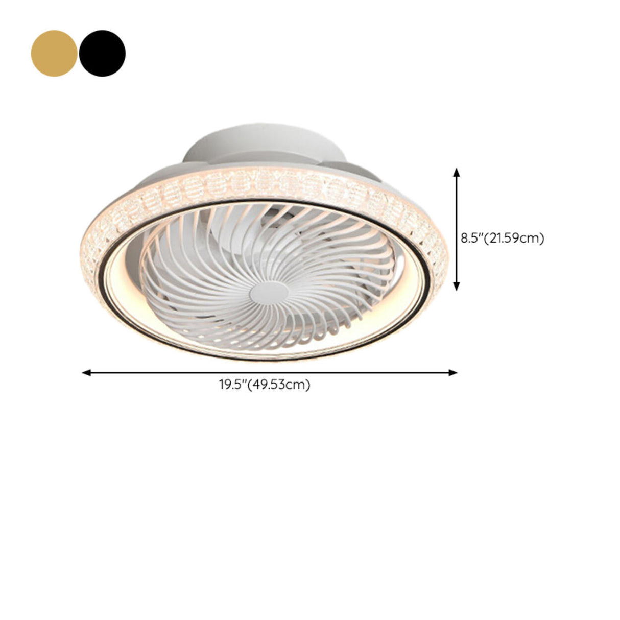 Modern Round Simple Ceiling Fan with LED Light Image - 24