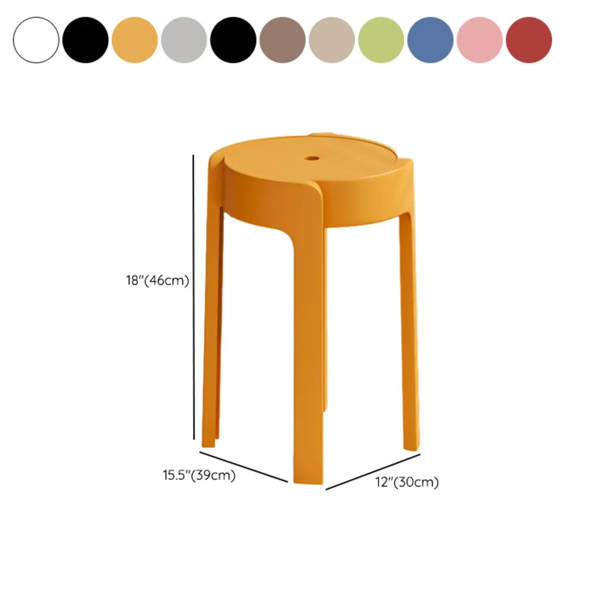 Modern Round Synthetic Bar Office Stool Multi-Color 