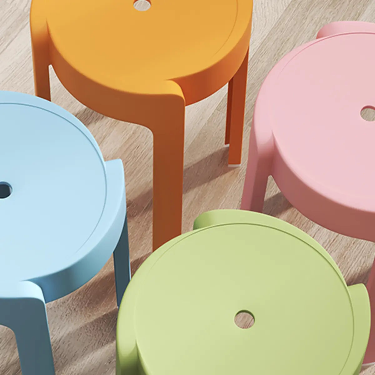 Modern Round Synthetic Bar Office Stool Multi-Color Image - 8