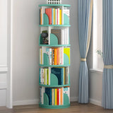 Modern Round Vertical Multi-Tier Wood Storage Bookcase Image - 17