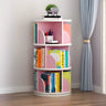 Modern Round Vertical Multi-Tier Wood Storage Bookcase Image - 22