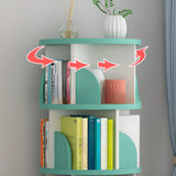 Modern Round Vertical Multi-Tier Wood Storage Bookcase Image - 26