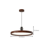 Modern Round Walnut PMMA Dining LED Pendant Light 16" Image - 12