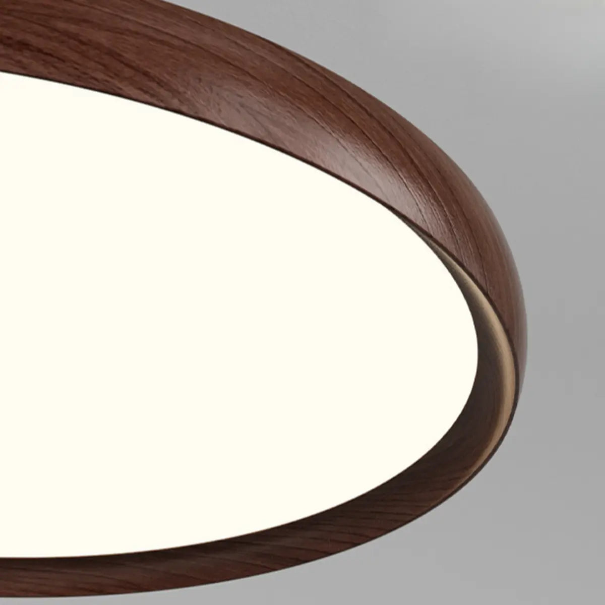 Modern Round Walnut PMMA Dining LED Pendant Light 16" Image - 8