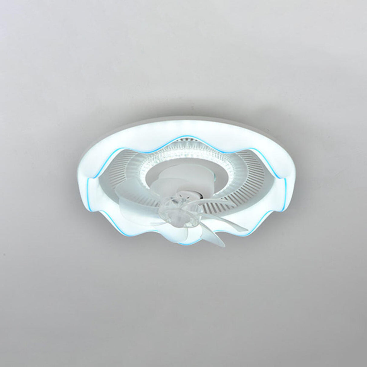 Modern Round Wave Clear Blades Ceiling Fan with Light Image - 11