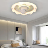 Modern Round Wave Clear Blades Ceiling Fan with Light Image - 16