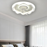 Modern Round Wave Clear Blades Ceiling Fan with Light Image - 3