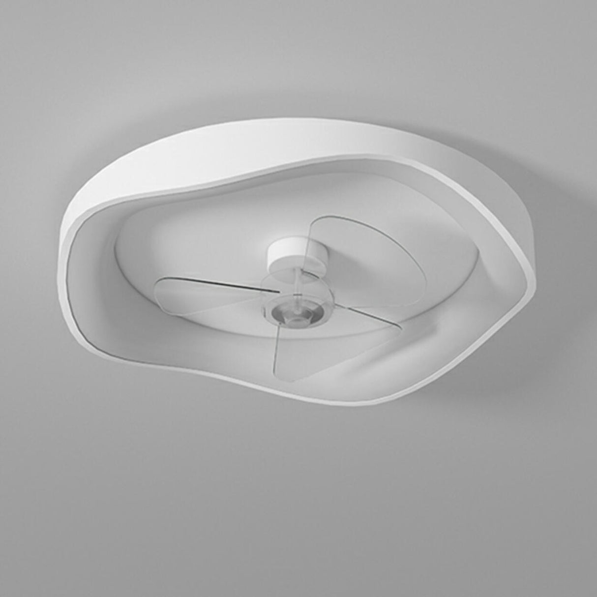 Modern Round White Flush Mount LED Ceiling Fan Light Image - 13