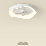 Modern Round White Flush Mount LED Ceiling Fan Light Image - 14