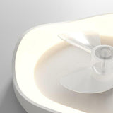 Modern Round White Flush Mount LED Ceiling Fan Light Image - 7