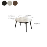 Modern Round White Stone Dining Table Oak Base Extendable Image - 14