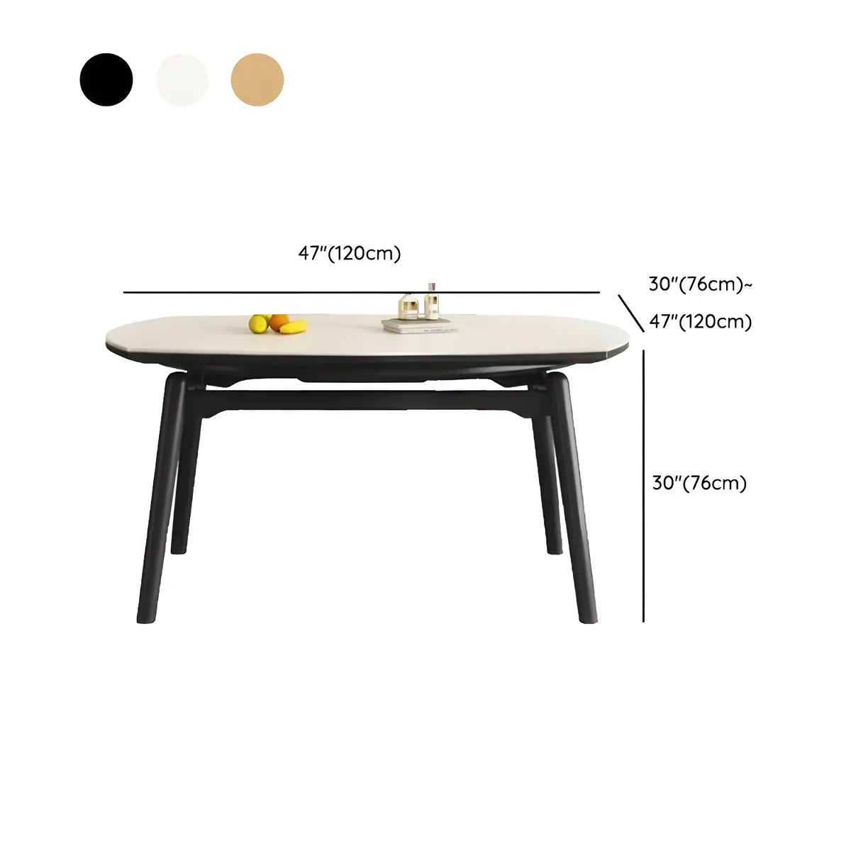 Modern Round White Stone Extendable Dining Table 