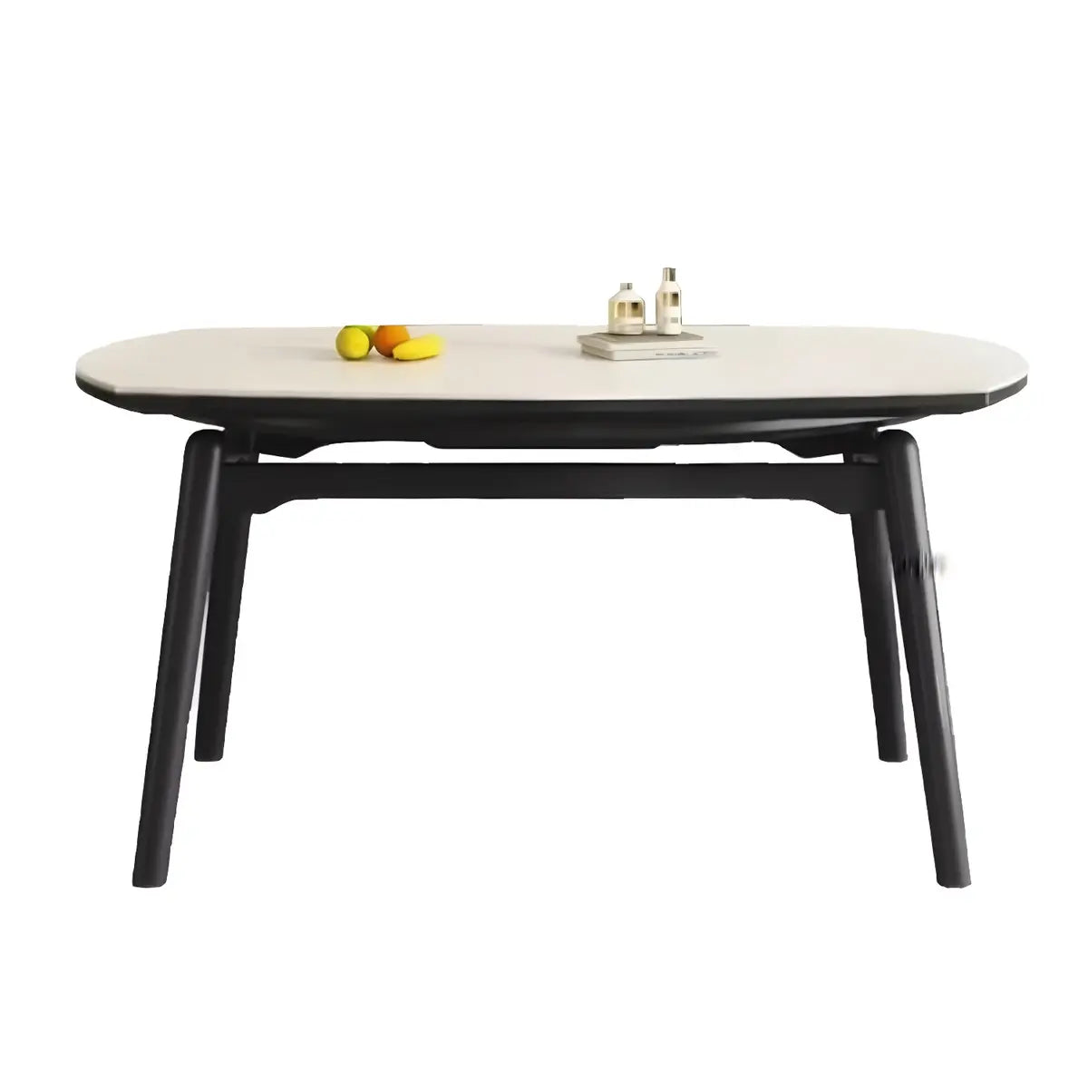 Modern Round White Stone Extendable Dining Table Image - 7