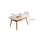 Modern Round White Stone Rubberwood Extendable Dining Table #size