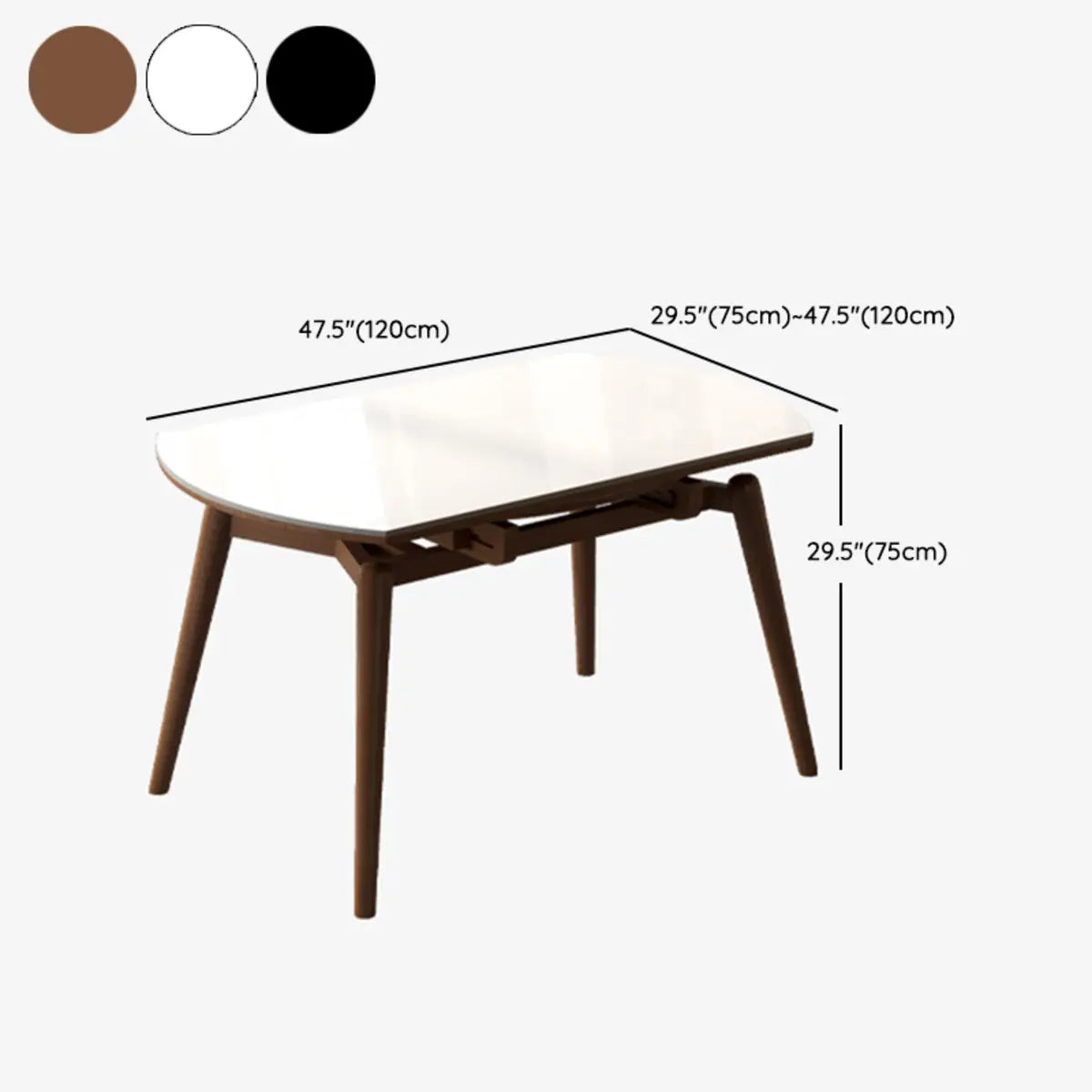 Modern Round Wood Dining Table White Large Extendable 