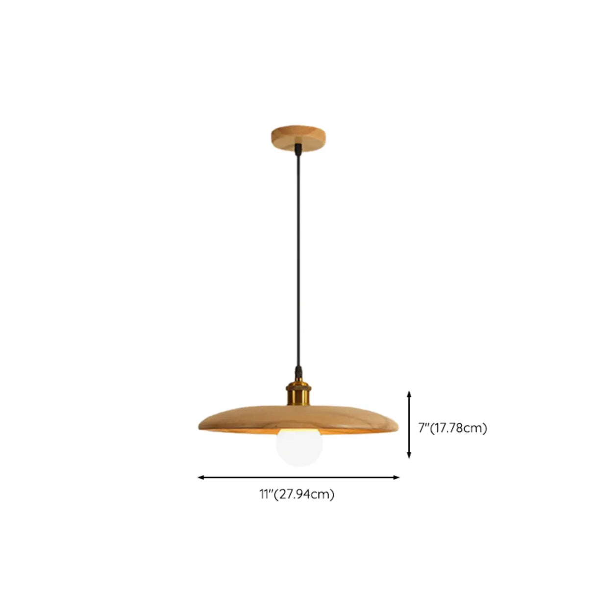 Modern Round Wooden Dome Pendant Light for Dining Room Image - 12