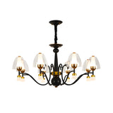 Modern Rustic Black and Gold Round Pendant Chandelier Image - 15