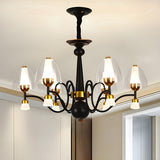 Modern Rustic Black and Gold Round Pendant Chandelier Image - 8