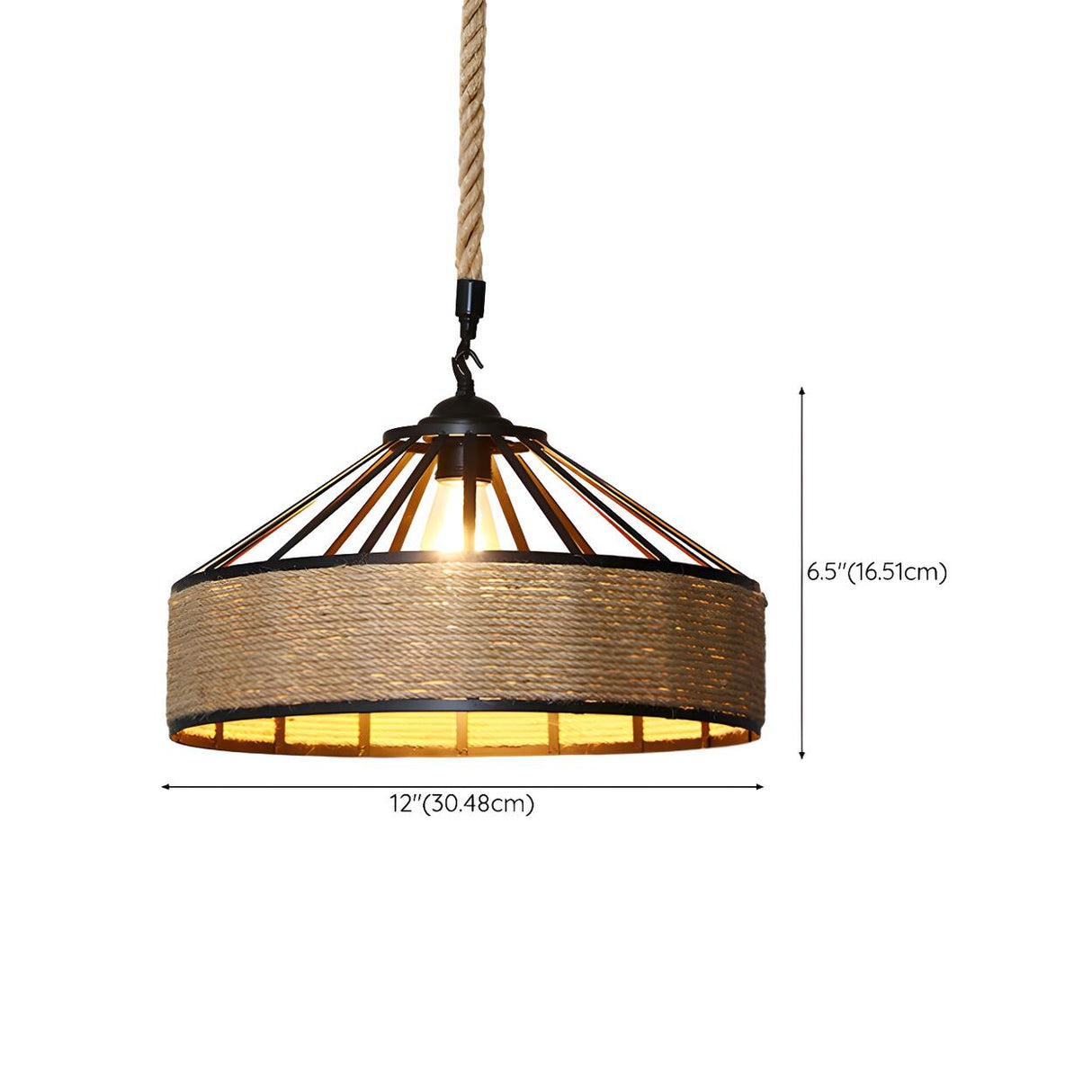 Modern Rustic Cylinder Brown Restaurant Pendant Light 