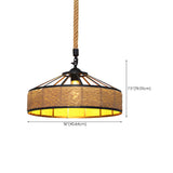 Modern Rustic Cylinder Brown Restaurant Pendant Light Image - 11