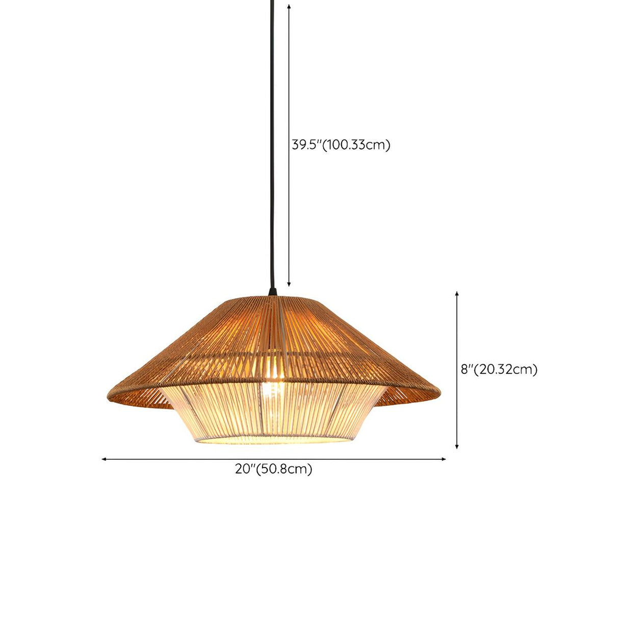 Modern Rustic Cylinder Brown Restaurant Pendant Light Image - 12