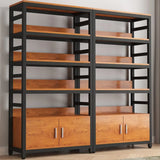 Modern Rustic Vertical Open Shelves Display Bookcases Image - 1