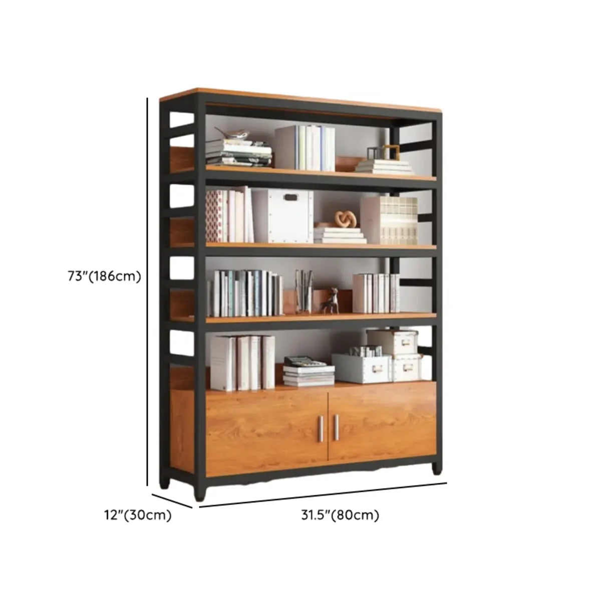 Modern Rustic Vertical Open Shelves Display Bookcases Image - 21