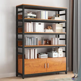 Modern Rustic Vertical Open Shelves Display Bookcases Image - 5