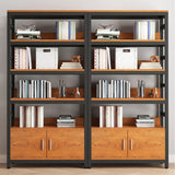 Modern Rustic Vertical Open Shelves Display Bookcases Image - 6