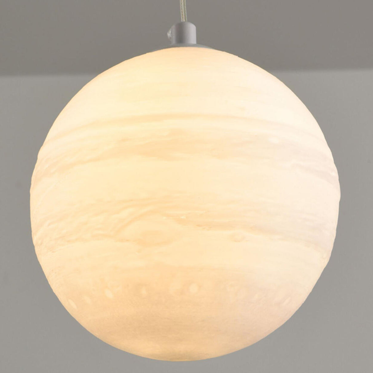 Modern Saturn Planet White Linear Dining Room Pendant Light Image - 13