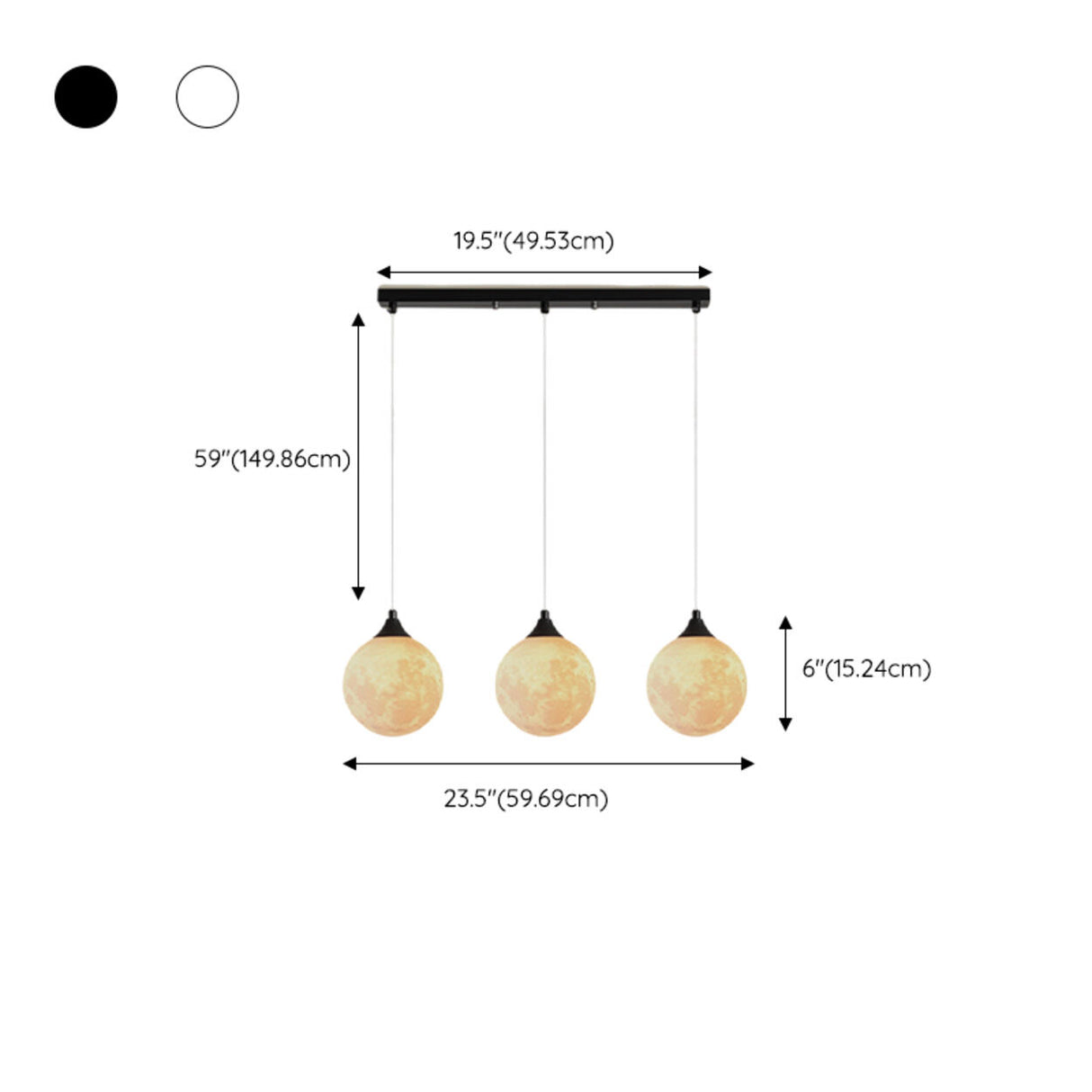 Modern Saturn Planet White Linear Dining Room Pendant Light 