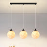 Modern Saturn Planet White Linear Dining Room Pendant Light Image - 5