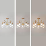 Modern Scandinavian Gold Clear Glass Spherical Chandelier  Image - 11